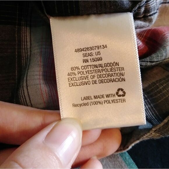 Amplify Grey & Red Plaid Short Sleeve Button Up Shirt - Picture 5 of 6